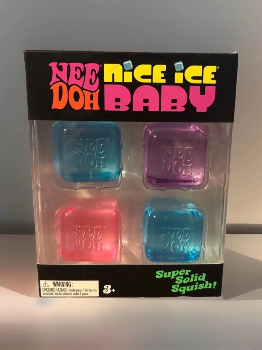 Schylling NeeDoh Nice Ice Baby 4pk Blue, Pink, Purple New Sealed Authentic RARE